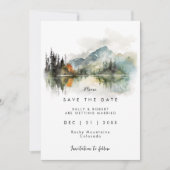 roestige herfst berg bruiloft save the date kaart (Voorkant)