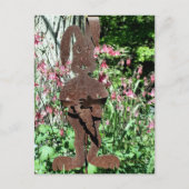 Roestige Konijn Bloementuin Fotografie Briefkaart (Voorkant)