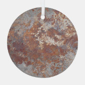 Roestige metalen textuur achtergrond glas ornament (Achterkant)