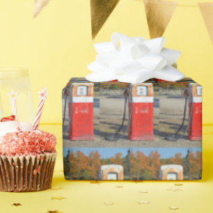 Roestige Retro Benzinepomp Cadeaupapier