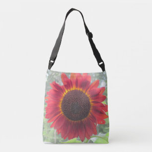 Roestige Rode Zonnebloem Crossbody Tas