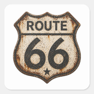Roestige Route 66 Vintage Snelweg Schild Sticker