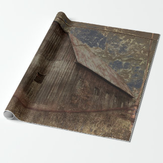 roestkleurige donkergrijze Tan Sky Barn Textuur Cadeaupapier