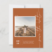 roestvast Sinaasappel | Modern Minimal Save the Da Magnetische Uitnodiging (Voorkant)