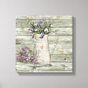 roestvrij houten lavendel canvas afdruk