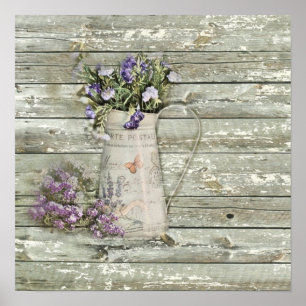 roestvrij houten lavendel poster