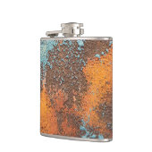 roestvrij patina metal antiek oude  retro heupfles (Links)