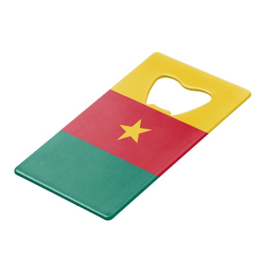 Roestvrij staal Fles Opener vlag van Kameroen Kredietkaart Flessenopener (Voorkant Gekanteld)