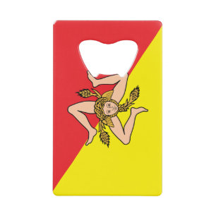 Roestvrij staal Fles Opener vlag van Sicilië Kredietkaart Flessenopener