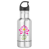 Roestvrij staal Lotus Heart Zen Water Fles (Voorkant)