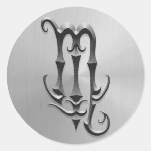 Roestvrij staal Schorpioen symbool Ronde Sticker