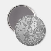 Roestvrij staal Yin Yang Rozen Magneet (Voorkant / Achterkant)