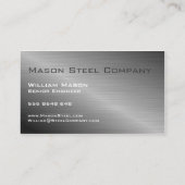 Roestvrij staaleffect, Visitekaartje (Achterkant)