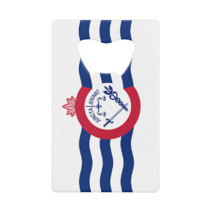 Roestvrij stalen flesopener vlag van Cincinnati Kredietkaart Flessenopener