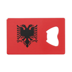 Roestvrijstalen flesopener Albanië vlag Kredietkaart Flessenopener