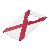 Roestvrijstalen flesopening met vlag van Alabama Kredietkaart Flessenopener (Voorkant Gekanteld)