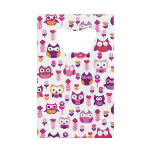 roetkleurig vogelpatroon kredietkaart flessenopener