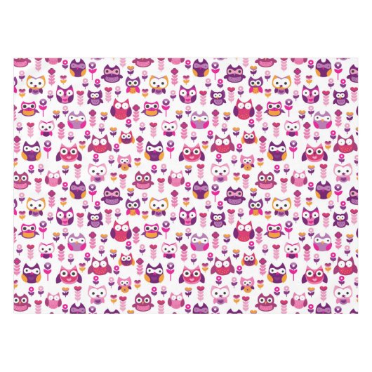 roetkleurig vogelpatroon tafelkleed (Voorkant (Horizontaal))