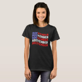 Roevember American Flag Feminism Pro Choice 1973 F T-shirt (Voorkant volledig)