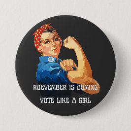 Roevember komt Rosie de Riveter tegemoet Ronde Button 7,6 Cm