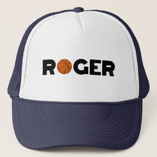 Roger Basketball Trucker Hat Trucker Pet (Voorkant)
