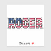 Roger Name Prénom USA Sticker Stickerset (Feuille)