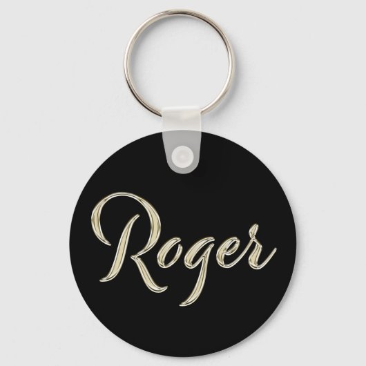 Roger Name whitegold Button Schlüsselanhänger Sleutelhanger (Voorkant)