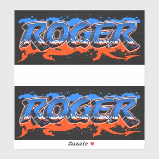 Roger Vorname Name Graffiti Aufkleber Sticker (Vel)