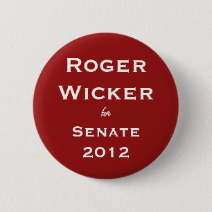 Roger Wicker voor Senaat 2012 Ronde Button 5,7 Cm