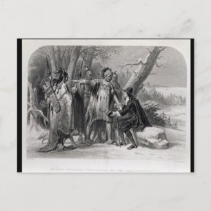 Roger Williams beschermd door de Narragansetts Briefkaart