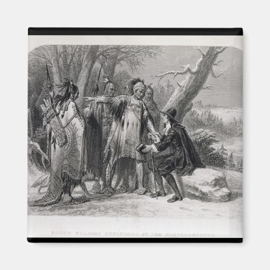 Roger Williams beschermd door de Narragansetts Magneet (Voorkant)