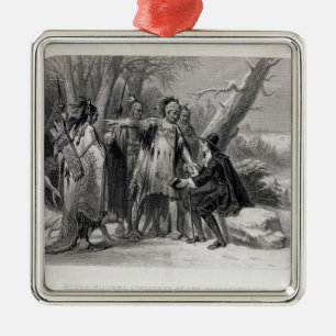 Roger Williams beschermd door de Narragansetts Metalen Ornament