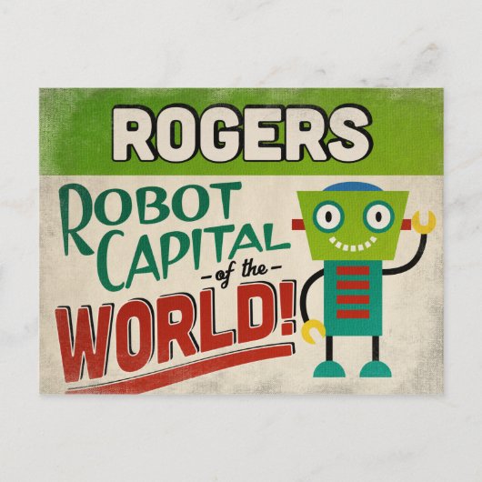Rogers Arkansas Robot - Funny  Briefkaart (Voorkant)