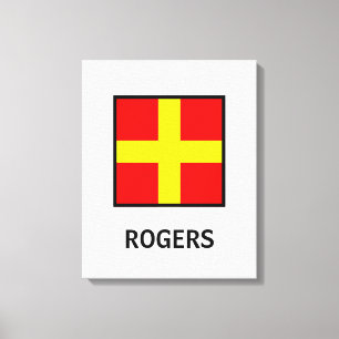 Rogers Familienaam Nautische Vlag Canvas Afdruk