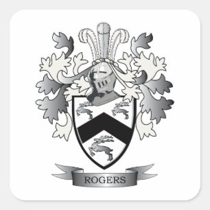 Rogers Wapenmunt Vierkante Sticker