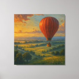Rogue Balloon Ride - Painterly Illustration Style Canvas Afdruk