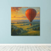 Rogue Balloon Ride - Painterly Illustration Style Canvas Afdruk (Insitu (Houten vloer))