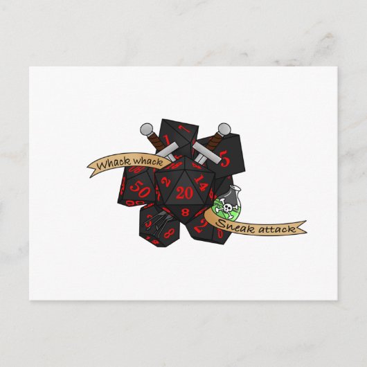 Rogue Dice Design Briefkaart (Voorkant)