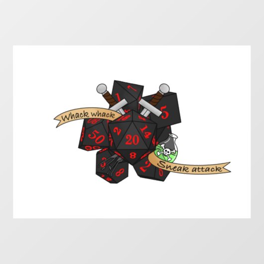 Rogue Dice Design Raamsticker (Vel)