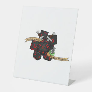Rogue Dice Design Reclamebord Met Voetstuk