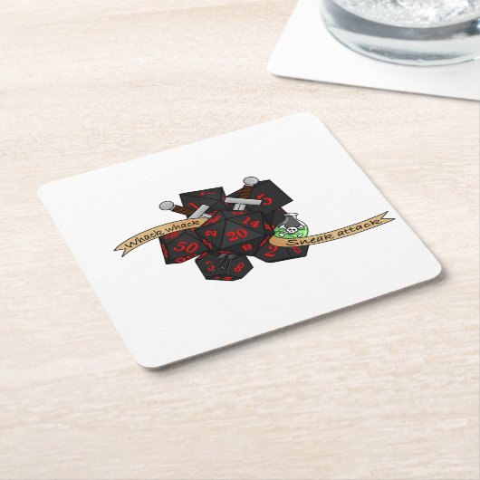 Rogue Dice Design Vierkante Kartonnen Onderzetter (Schuin)