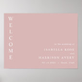 ROGUE Dusty Blush Pink Mauve Weddenschap Welkom Poster (Voorkant)