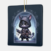 Rogue Feline Fantasy Avontuur Keramisch Ornament (Links)