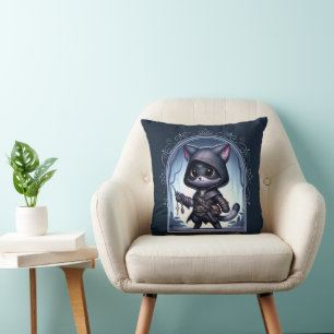 Rogue Feline Fantasy Avontuur Kussen