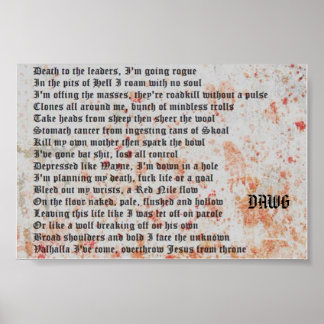 Rogue gedicht afdrukken poster