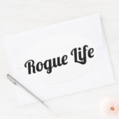 Rogue Life White Ovale Sticker (Envelop)