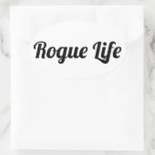 Rogue Life White Ovale Sticker (Tas)