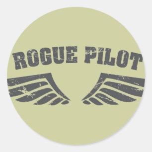 Rogue Pilot Wings Ronde Sticker