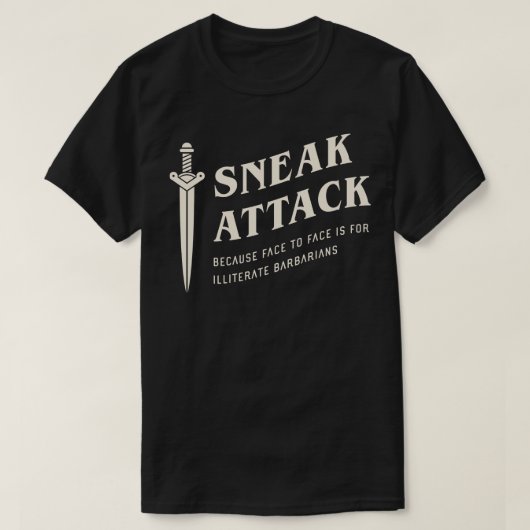 Rogue Sneak Aanval Grappige Tafelblad RPG 1 T-shirt (Design voorkant)