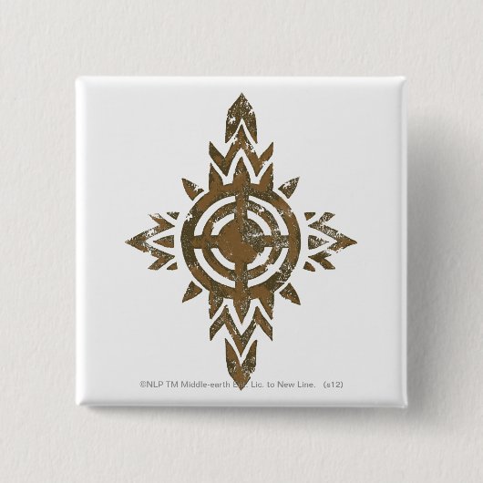 Rohan Crest Vierkante Button 5,1 Cm (Voorkant)